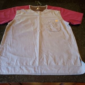 Carhartt Mens Scrub Top Size Medium Gray